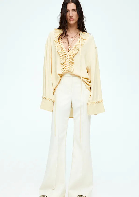 Blouse à volants – jaune beurre