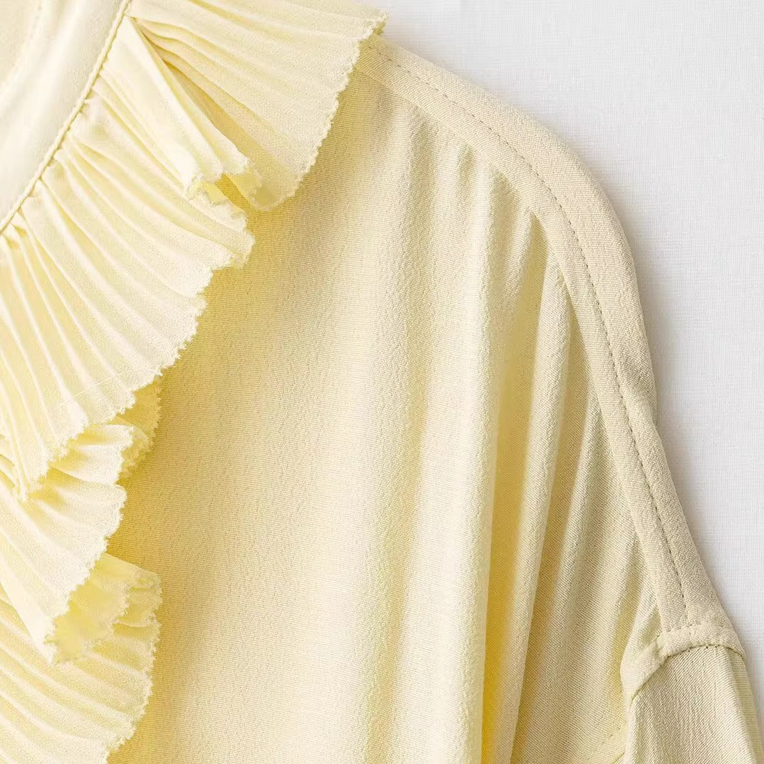 Blouse à volants – jaune beurre