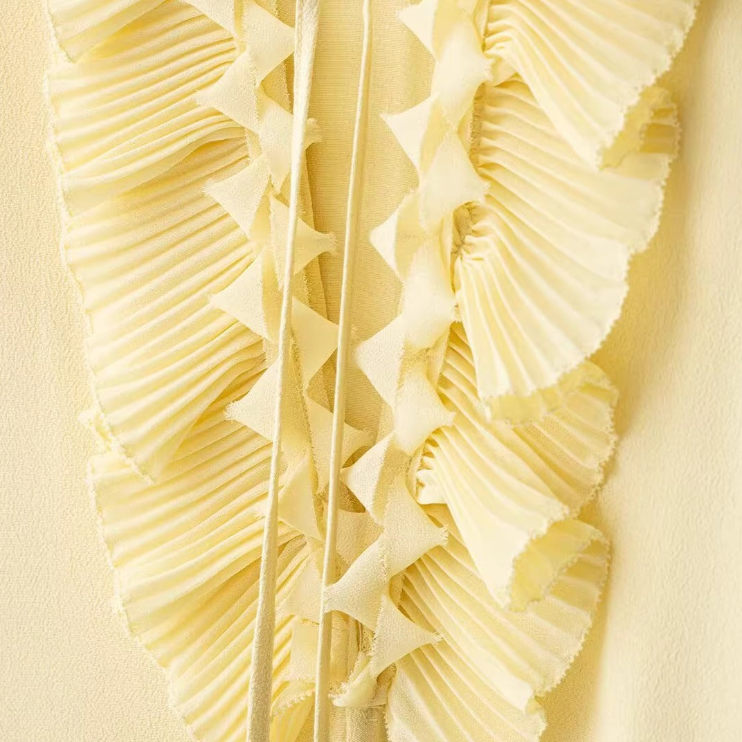 Blouse à volants – jaune beurre