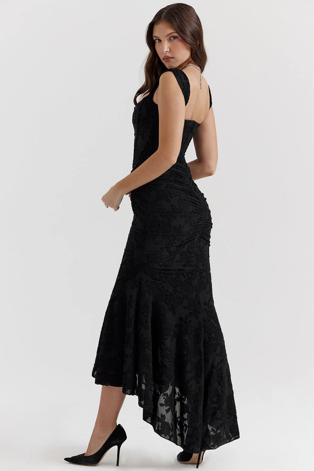 Ella | Robe midi effet portefeuille