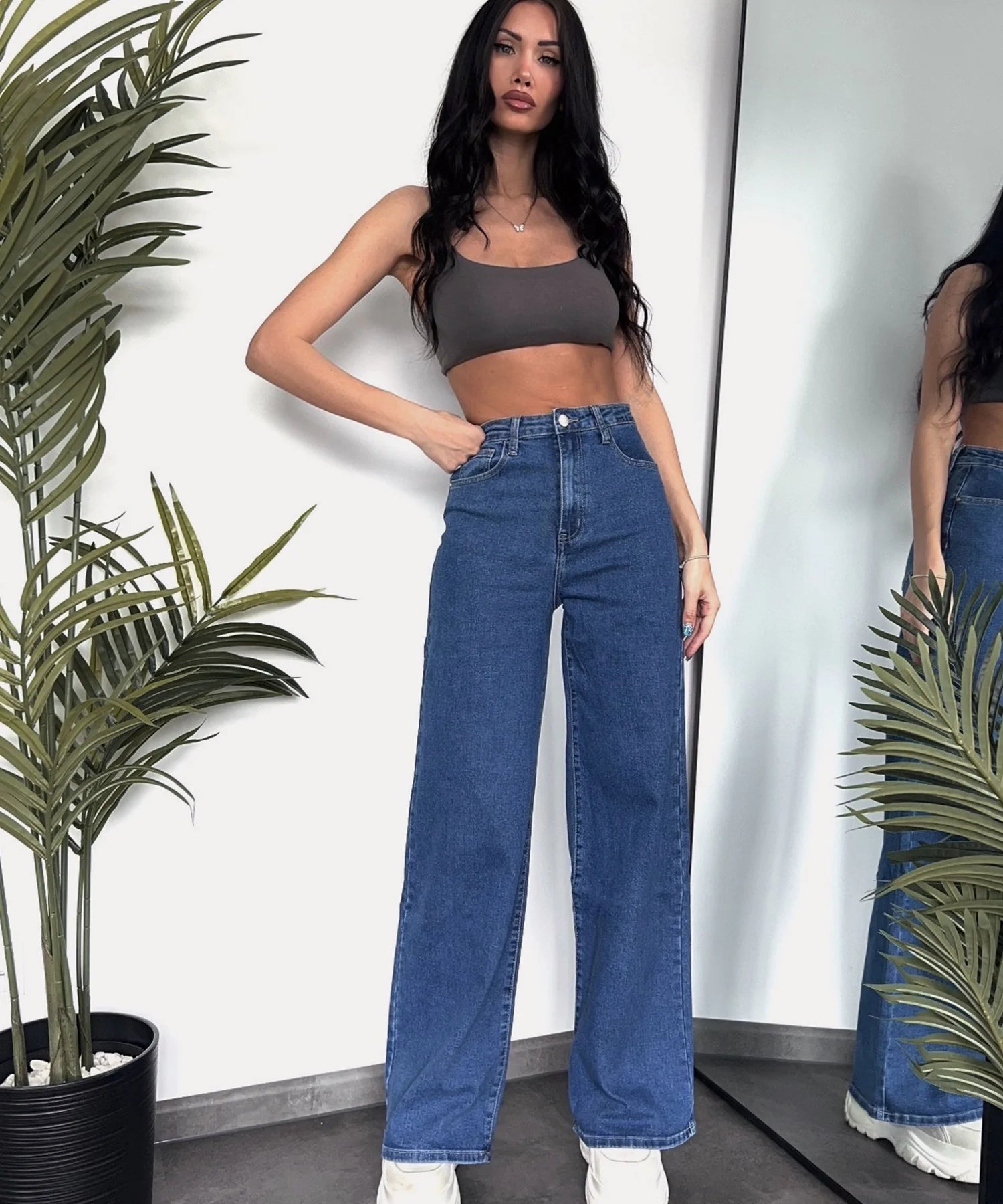 Jean large stretch classique bleu