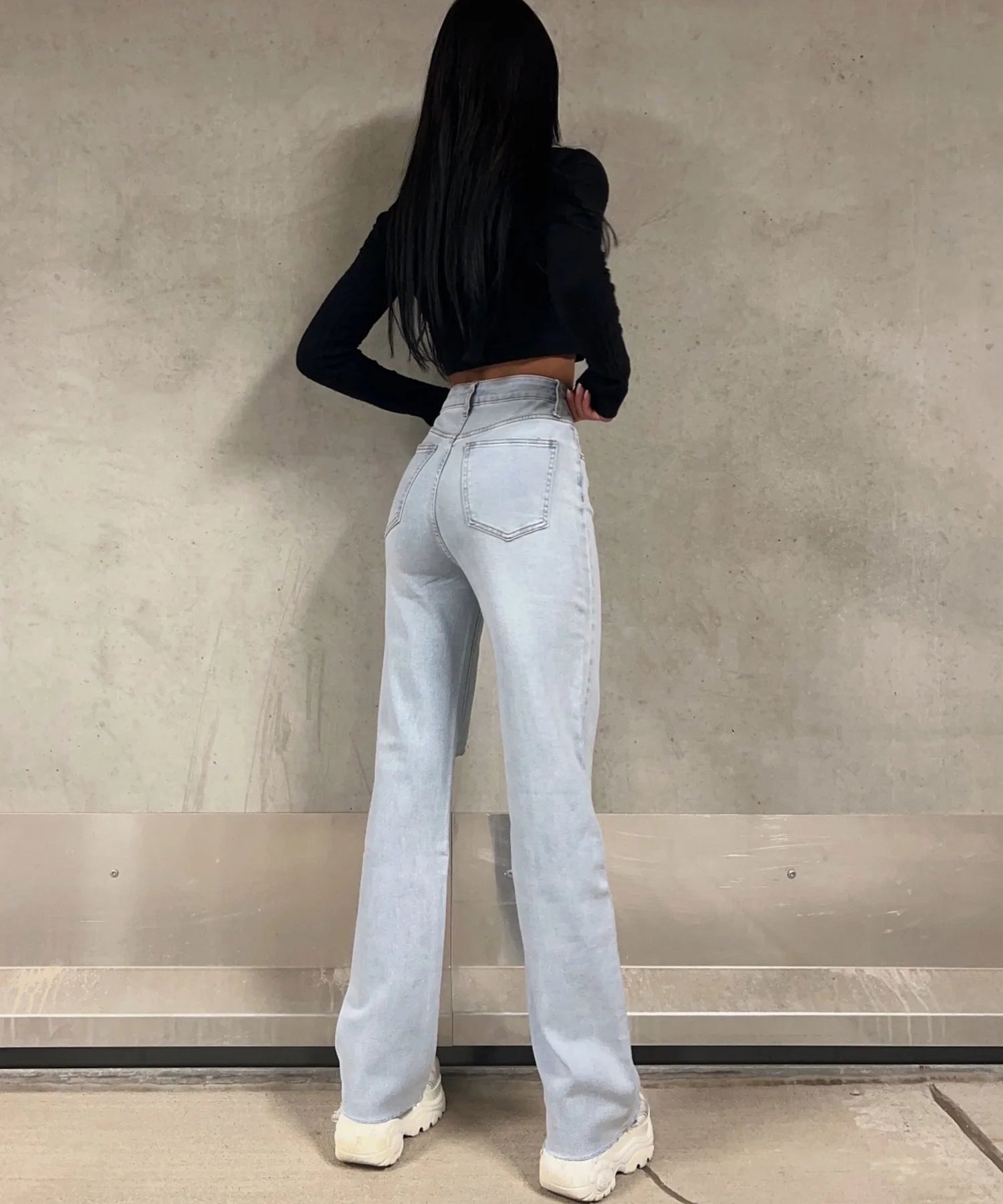 Jean large stretch Sawi bleu