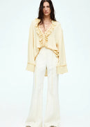 Blouse à volants – jaune beurre