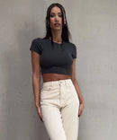 Jean large stretch beige