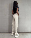 Jean large stretch beige