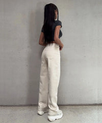 Jean large stretch beige