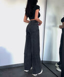 Jean large stretch gris foncé