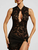 Mira – robe féminine en dentelle avec fente