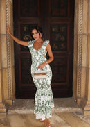 Robe longue Santorini avec découpes