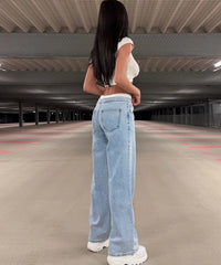 Jean large stretch bleu